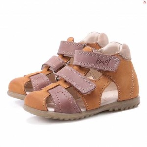 Emel Ankara sandałki sandały dziecięce kryte Roczki E2437-15 brązowe