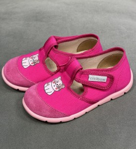 Ciciban 493 kapcie z wkładką profilowaną na rzep  (21-29)  fuxia kotek