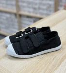 Cienta 78997-01 Negro hiszpańskie, pachnące trampki na rzepy czarne