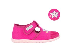 Ciciban 433V kapcie z wkładką profilowaną  na rzep  (25-30)  Fuxia