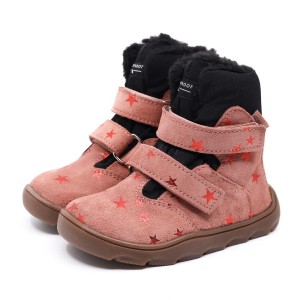 MRUGAŁA TAMI BAREFOOT 7123/4-04 Rosa Stars TRZEWIKI ZIMOWE (23-25)  z membraną TE-POR ocieplane kożuszkiem     