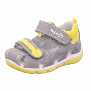 Superfit 6-00140-25 Freddy sandały dziecięce szare (21-24)  