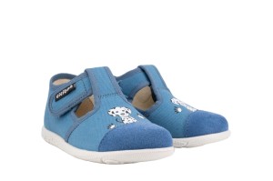 Ciciban 433 kapcie z wkładką profilowaną  na rzep  (18-30)  jeans piesek
