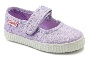 Cienta 56083-13 Lila brokatowe, baleriny hiszpańskie, trampki fioletowe