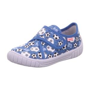 Superfit 1-000279-8400 BILL kapcie chłopięce na rzep (23-38) piłka niebieska 
