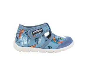 Ciciban 493 ATLAS  kapcie z wkładką profilowaną na rzep  (18-29)  Dinozaury